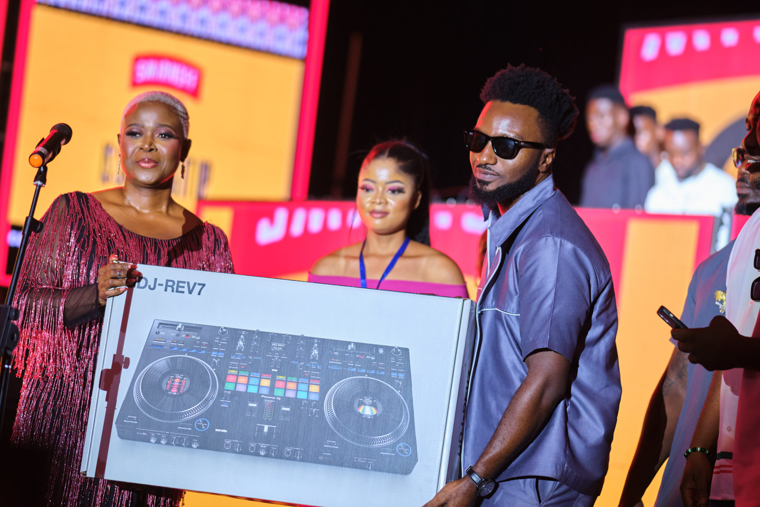 DJ Lord OTB receiving prize at Ghana DJ Awards